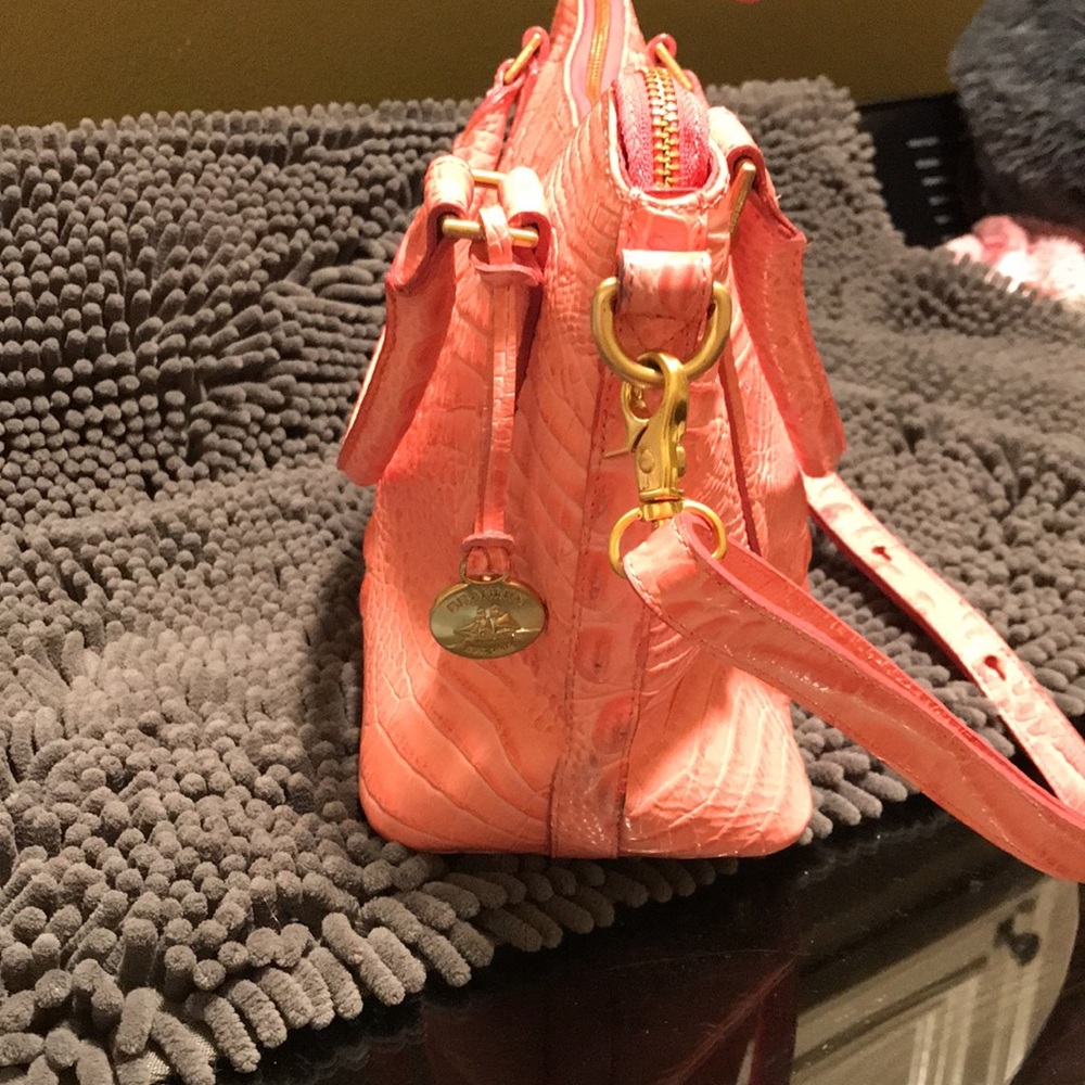 Brahmin Pink Embossed Croc Leather Shoulder Bag - Picture 7 of 10